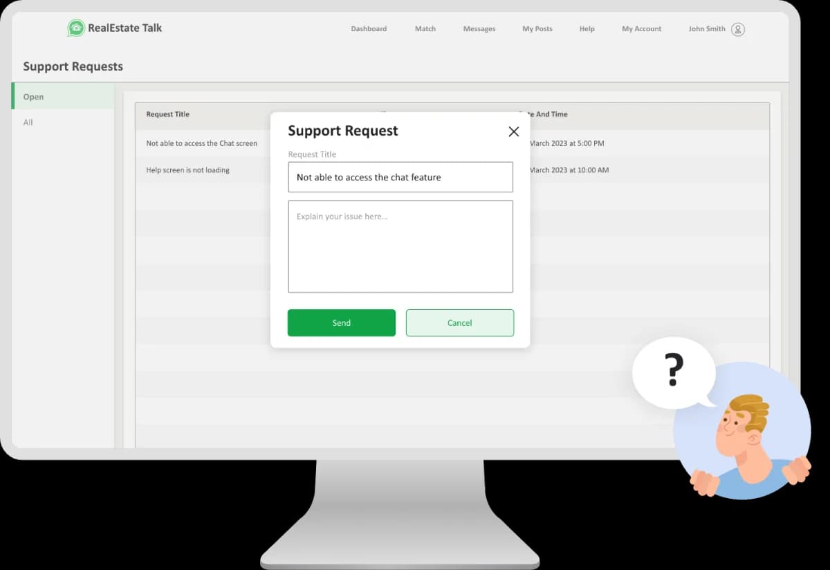 Smartphone screen showing safety reporting options to flag suspicious property posts